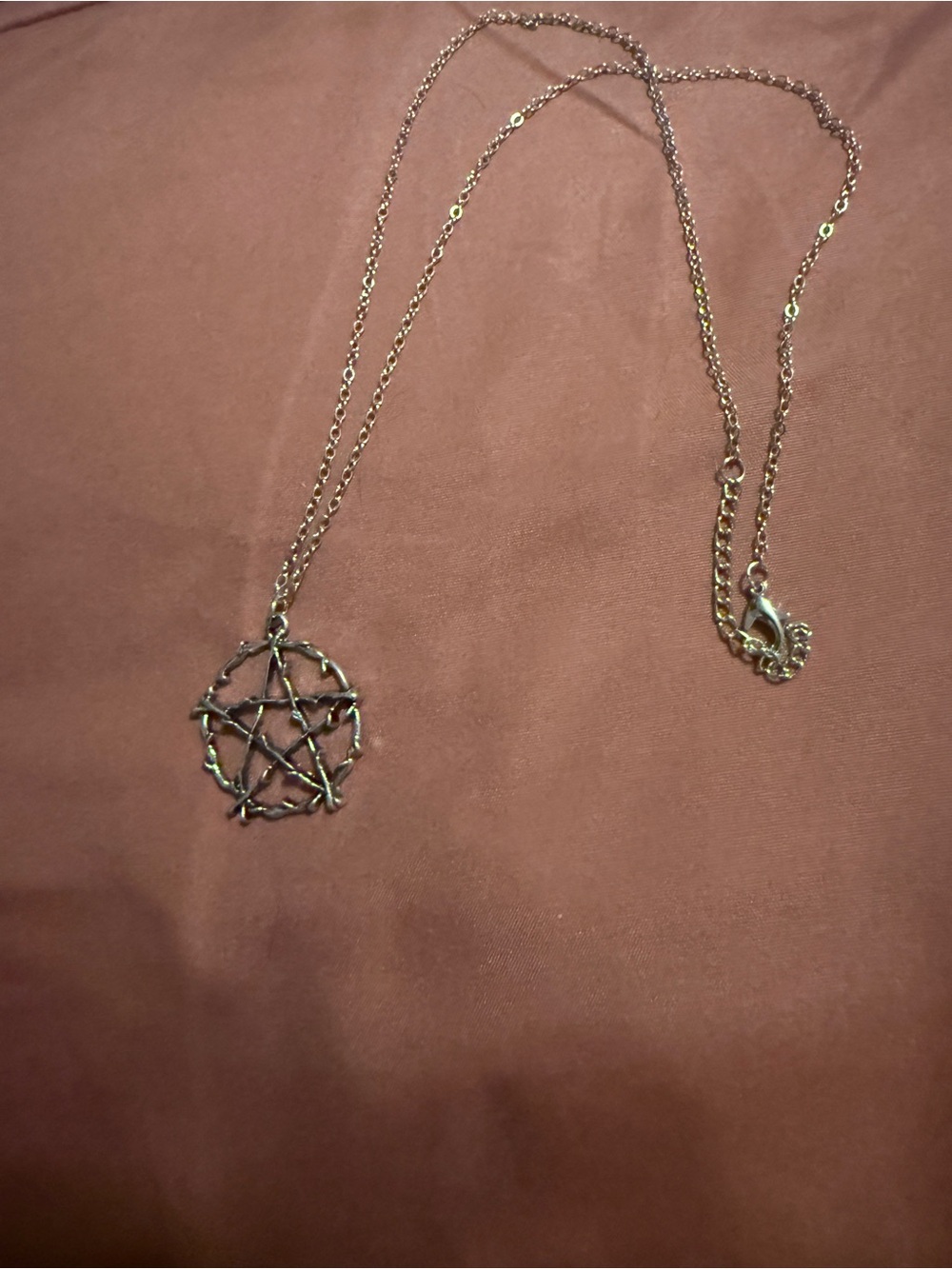 Silver Pentagram Pendant Necklace - Women Jewelry